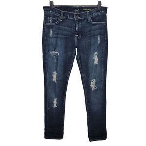 Seven for all Mankind distressed ripped skinny denim jeans 27